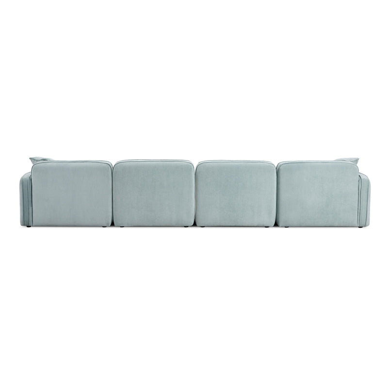 Travie Sea Foam Performance Corduroy Velvet 6-Piece Modular U-Sectional