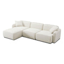 Travie Sand Upcycled Linen 4-Piece Modular Sectional