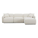 Travie Sand Upcycled Linen 4-Piece Modular Sectional
