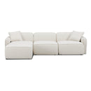 Travie Sand Upcycled Linen 4-Piece Modular Sectional