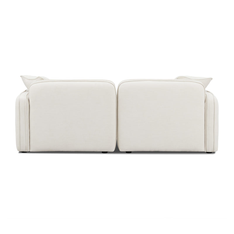 Travie Sand Upcycled Linen Modular Loveseat