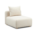 Hangover Cream Heavy Textured Fabric Modular Armless Chair