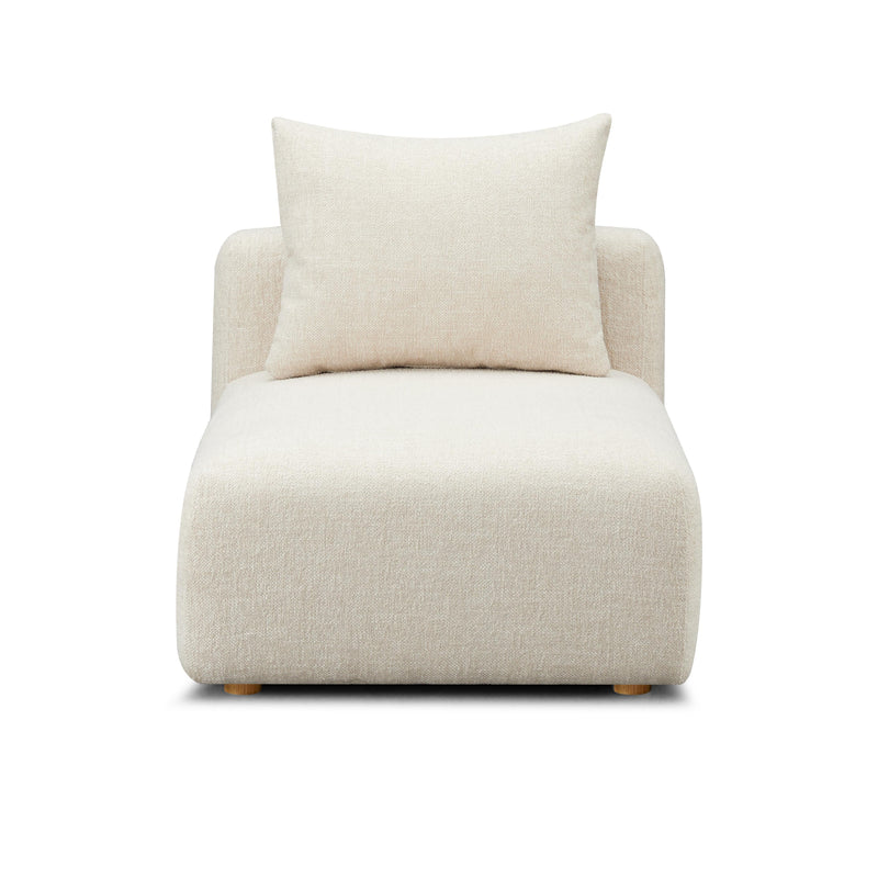 Hangover Cream Heavy Textured Fabric Modular Armless Chair