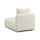 Hangover Cream Heavy Textured Fabric Modular Armless Chair