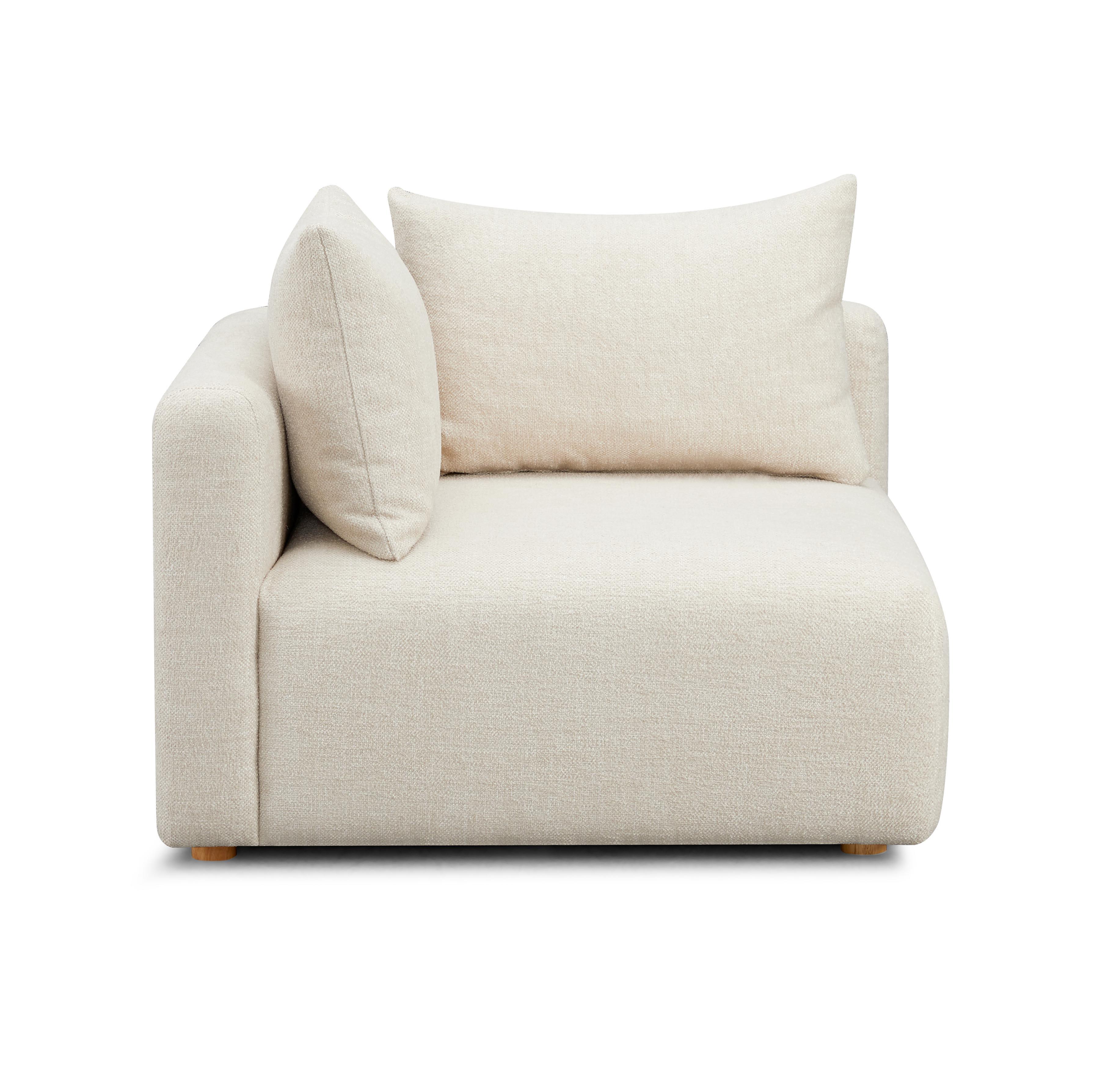 Hangover Cream Heavy Textured Fabric Modular Corner Chair