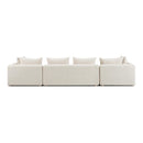 Hangover Cream Heavy Textured Fabric 145" Long Sofa