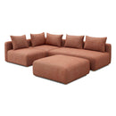 Hangover Sedona Red Textured Fabric 4-Piece Modular Chaise Sectional