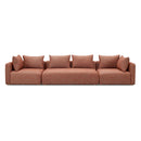 Hangover Sedona Red Textured Fabric 145" Long Sofa