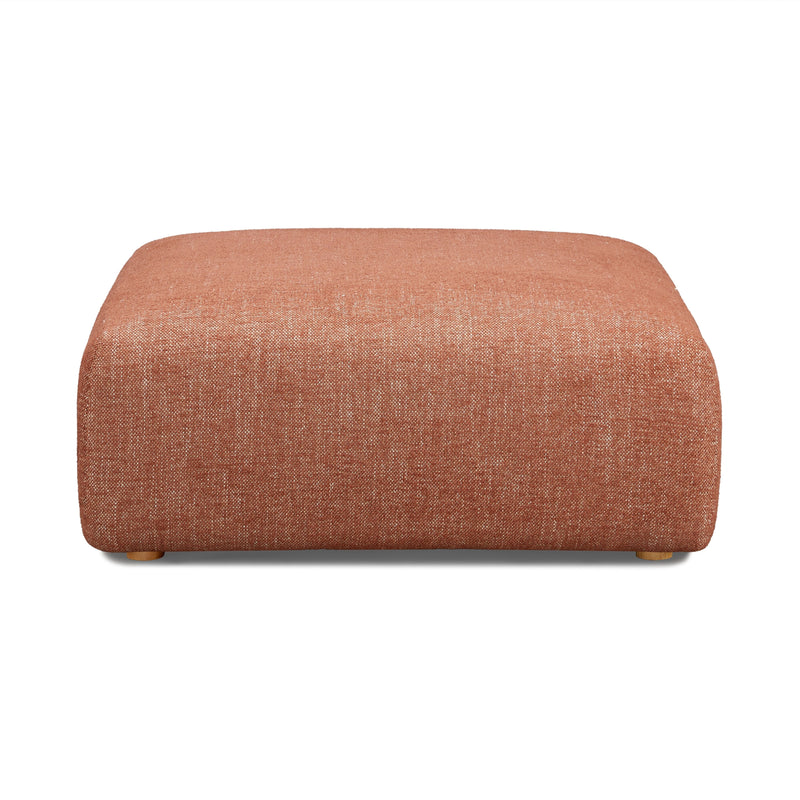 Hangover Sedona Red Textured Fabric Ottoman