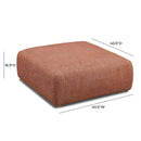 Hangover Sedona Red Textured Fabric Ottoman