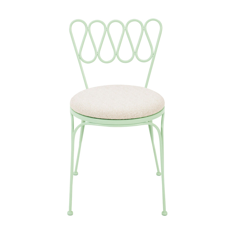 Erica Mint Green Wrought Iron Outdoor Chair