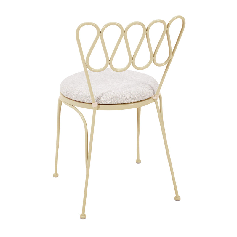 Erica Cream Wrought Iron Outdoor Chair