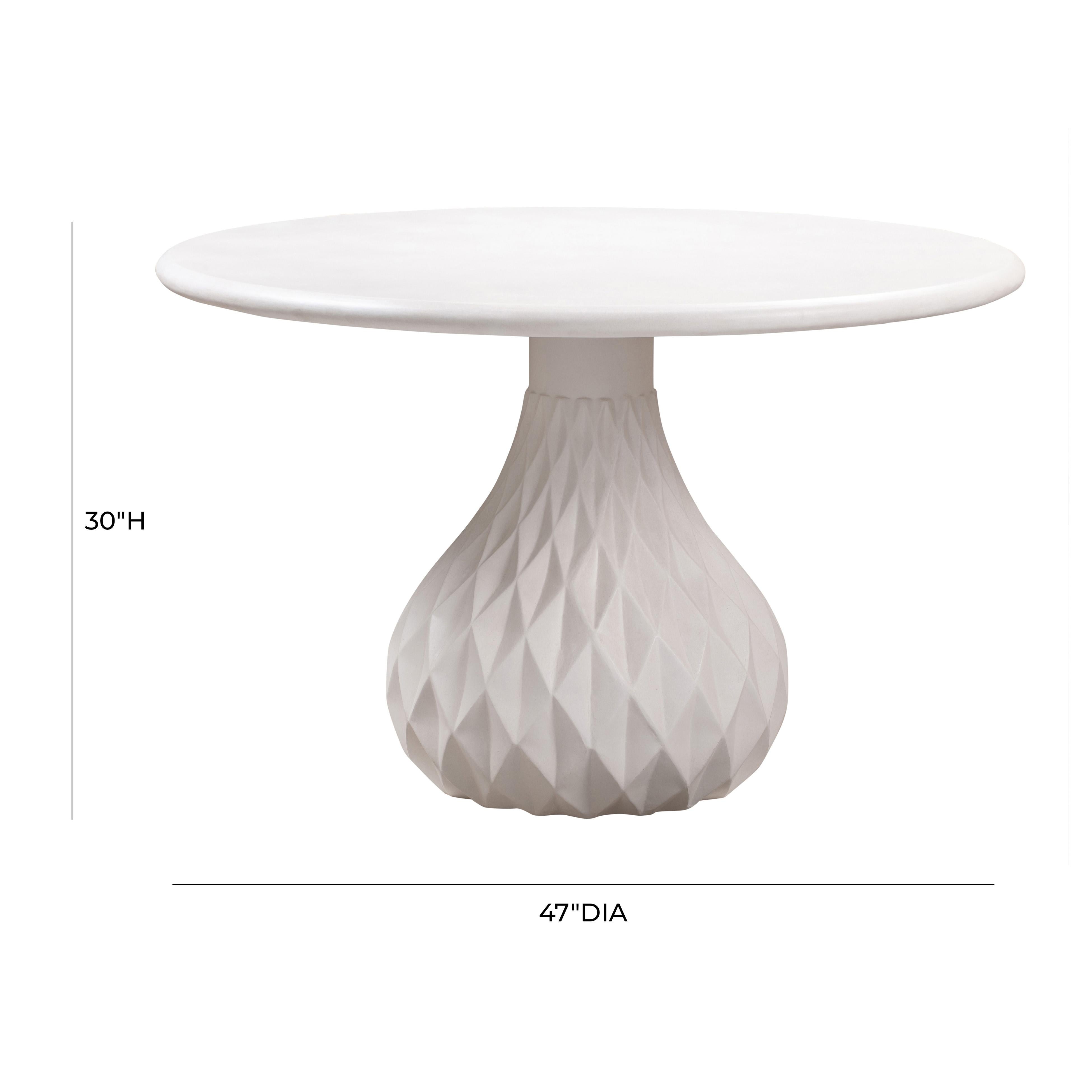 Tulum Ivory Concrete Dining Table - UK