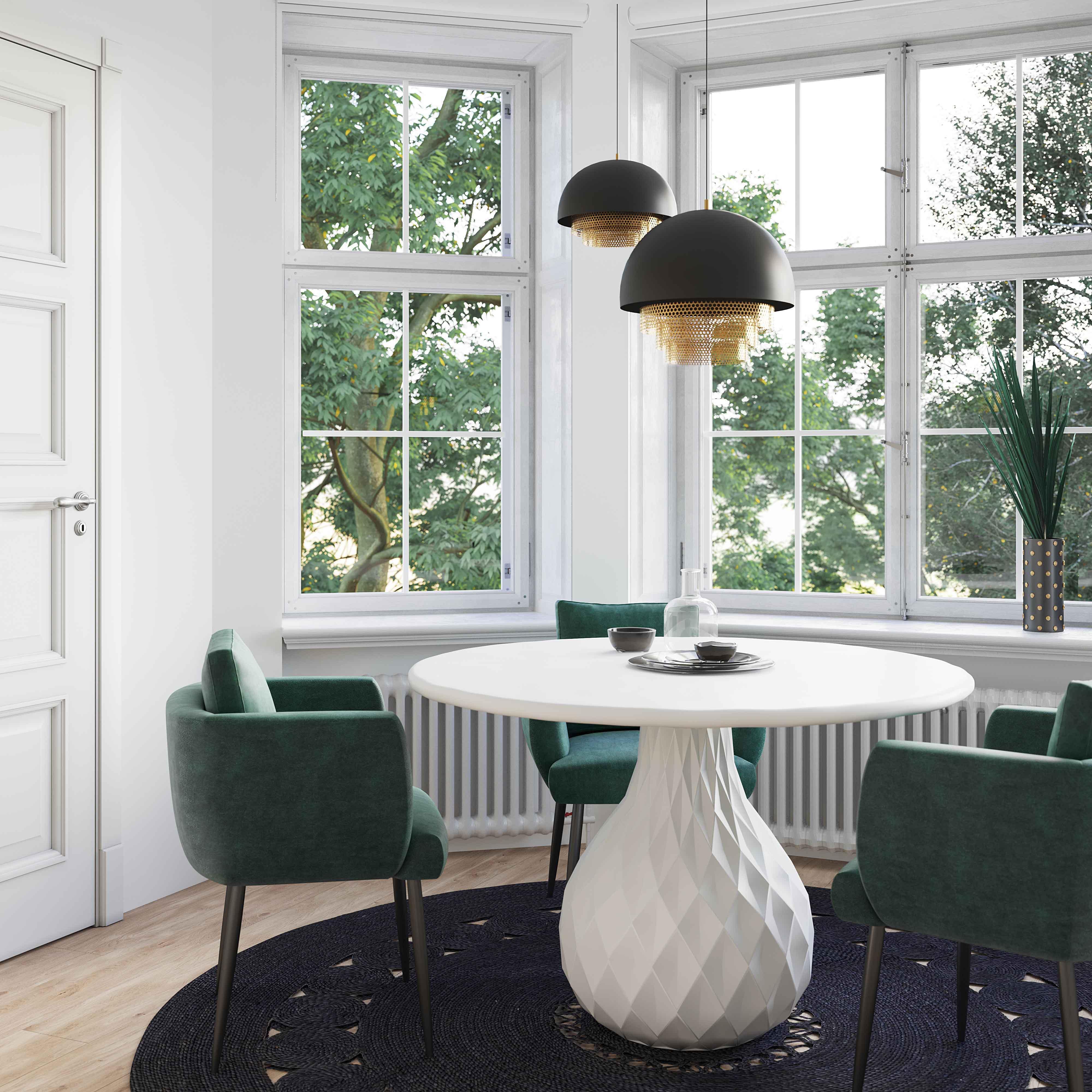Tulum Ivory Concrete Dining Table - UK