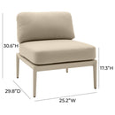 Kapri Taupe Modular Outdoor Armless Chair