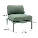 Kapri Moss Green Modular Outdoor Armless Chair