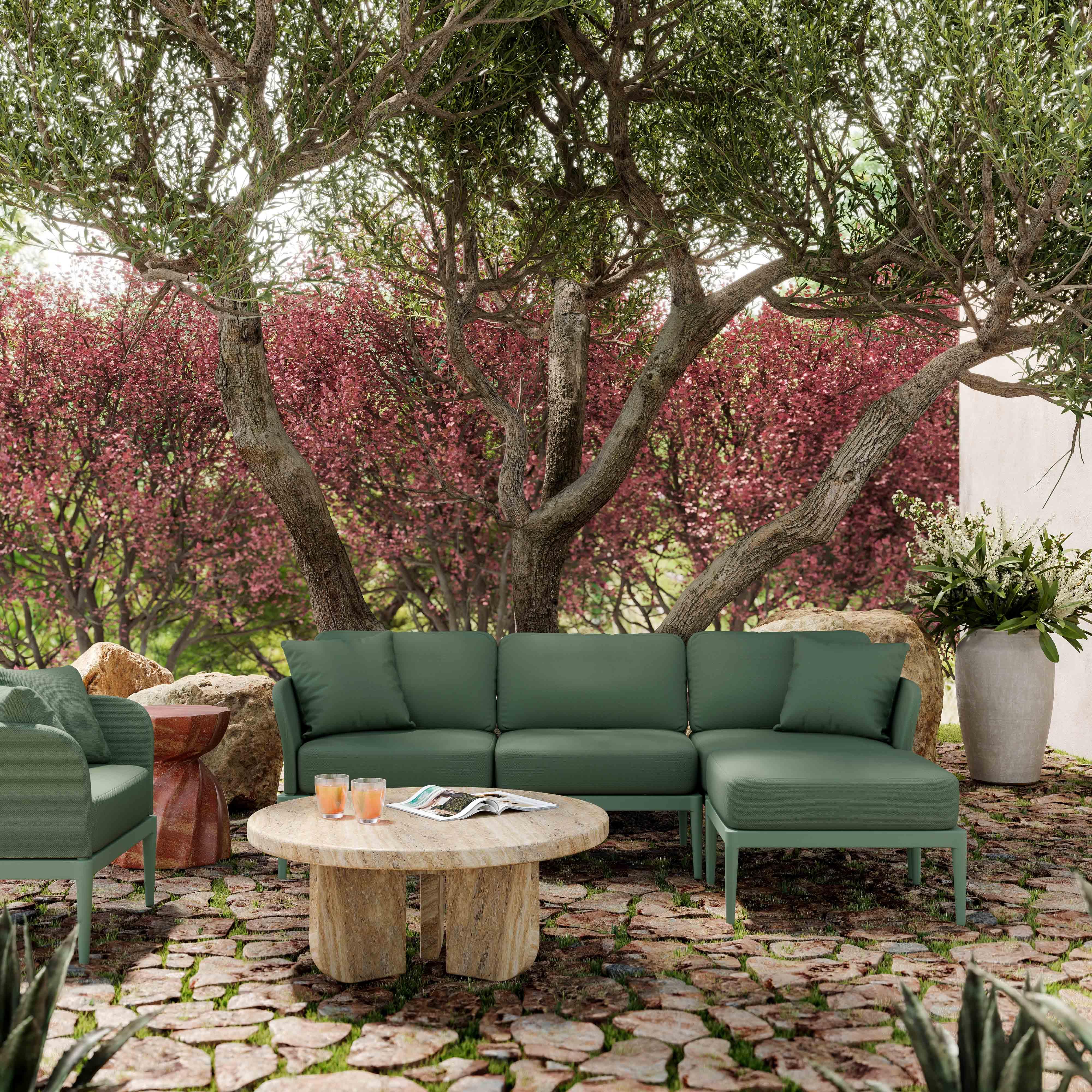 Kapri Moss Green Outdoor Ottoman