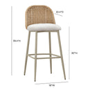Alexa Cream Performance Fabric Outdoor Barstool
