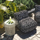 Chiara Outdoor Black Accent Pouf