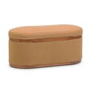 Olivier Peach Boucle Oval Storage Ottoman