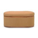 Olivier Peach Boucle Oval Storage Ottoman