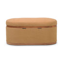 Olivier Peach Boucle Oval Storage Ottoman