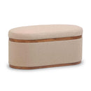 Olivier Ivory Boucle Oval Storage Ottoman