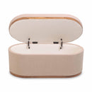Olivier Ivory Boucle Oval Storage Ottoman
