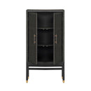 Amara Charcoal Woven Rattan Cabinet