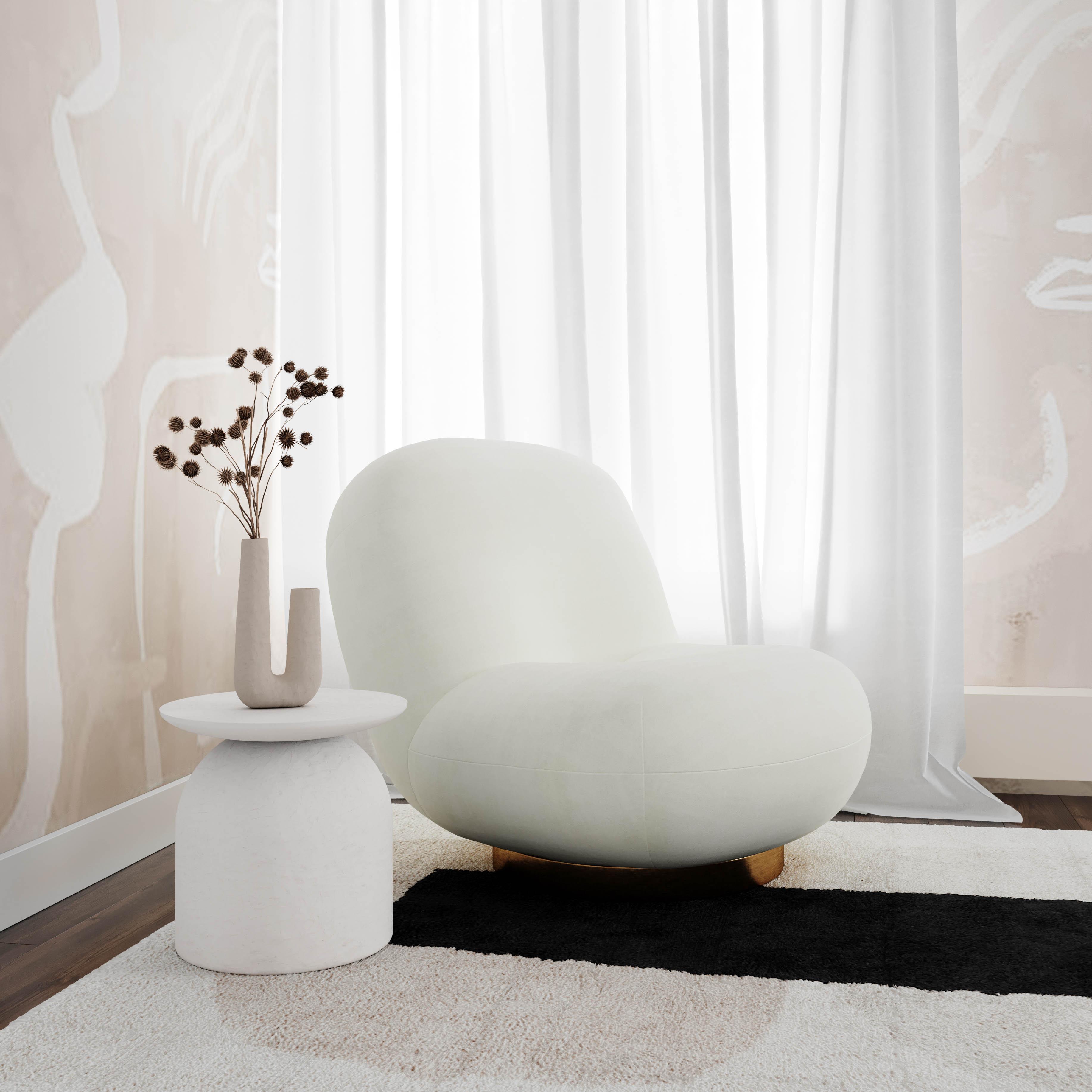Aloe White Concrete Side Table - UK