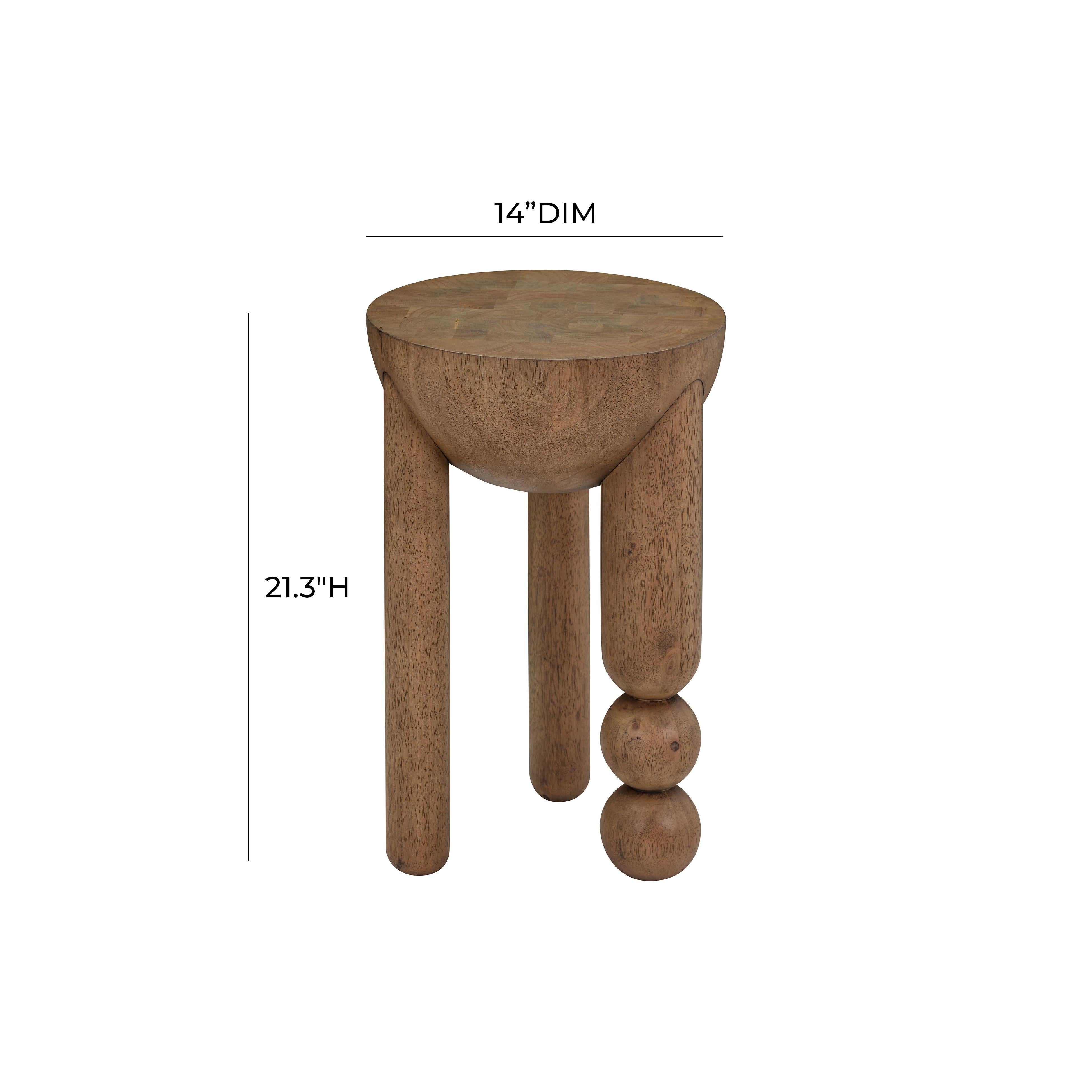 Morse Cognac Wooden Accent Table - UK