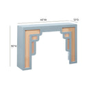 Suzie Pastel Blue & Rattan Console Table - UK