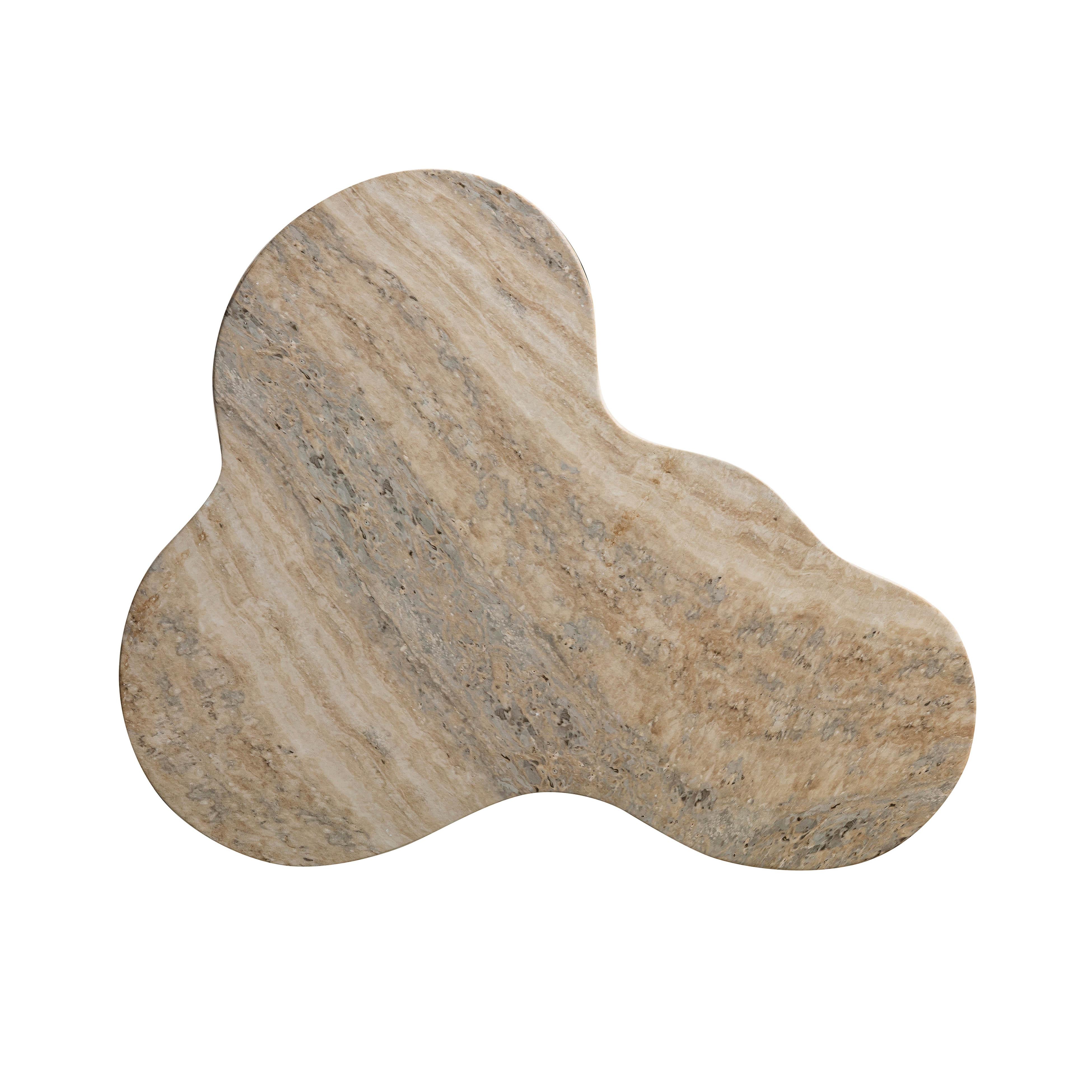 Slab Faux Travertine Short Side Table - UK