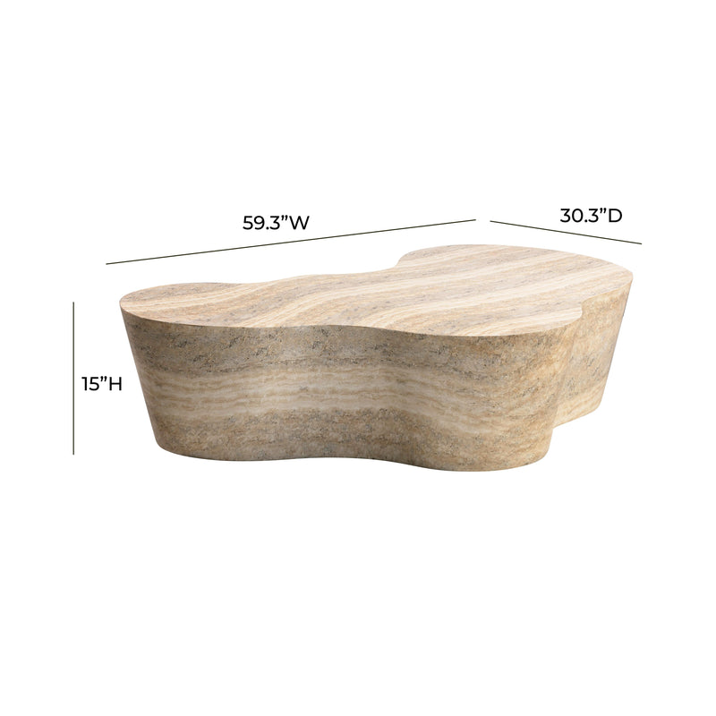 Slab Faux Travertine Coffee Table - UK