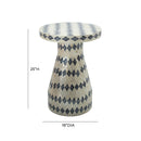 Halio Cream & Blue Checkered Shell Side Table