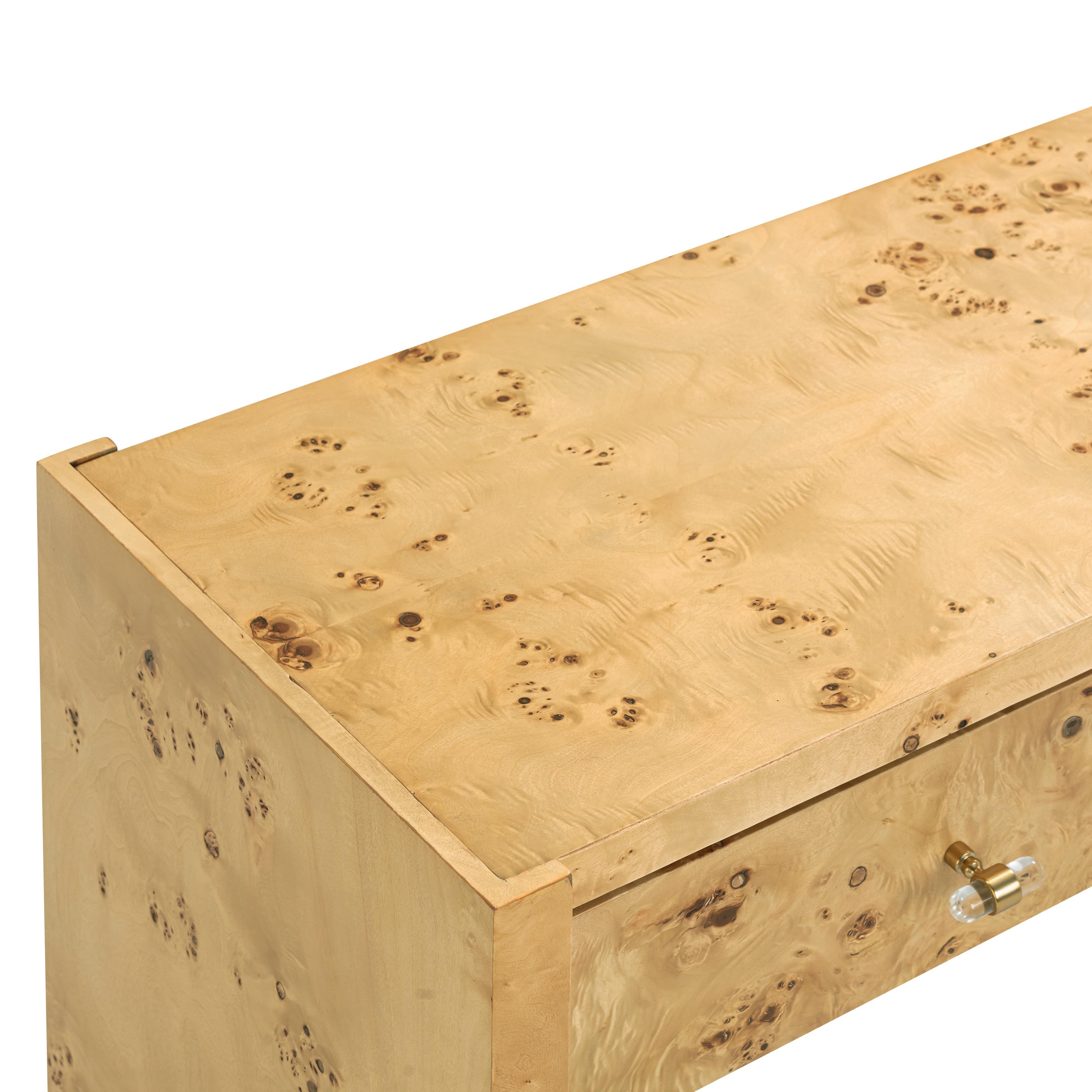 Brandyss Natural Burl Console Table