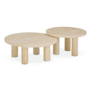 Amora Faux Travertine Indoor/Outdoor Nesting Accent Tables