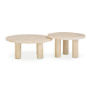 Amora Faux Travertine Indoor/Outdoor Nesting Accent Tables