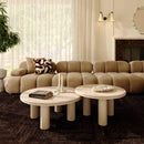 Amora Faux Travertine Indoor/Outdoor 26" Round Accent Table