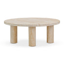 Amora Faux Travertine Indoor/Outdoor 32" Round Accent Table