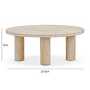 Amora Faux Travertine Indoor/Outdoor 32" Round Accent Table