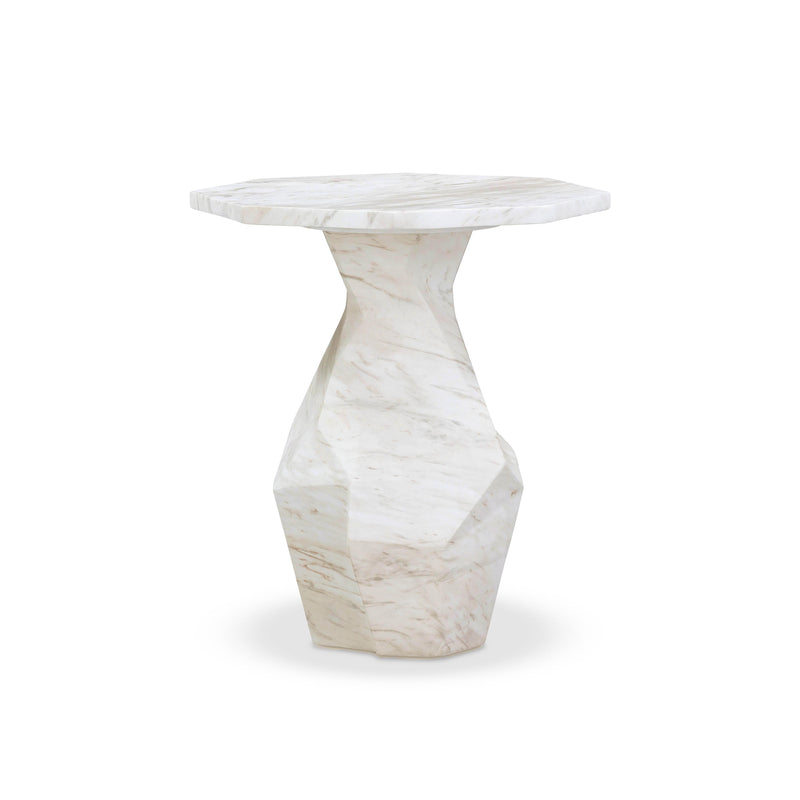 Esme Faux Marble Round Side Table