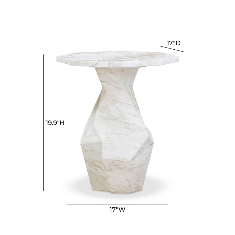 Esme Faux Marble Round Side Table