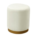 Opal Cream Velvet Ottoman with Gold Base - UK