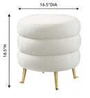 Ladder Cream Velvet Ottoman
