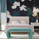 Kenya Bright Blue Velvet Bench