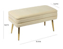 Ziva Cream Velvet Storage Bench