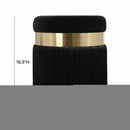 Melody Black Tasseled Ottoman