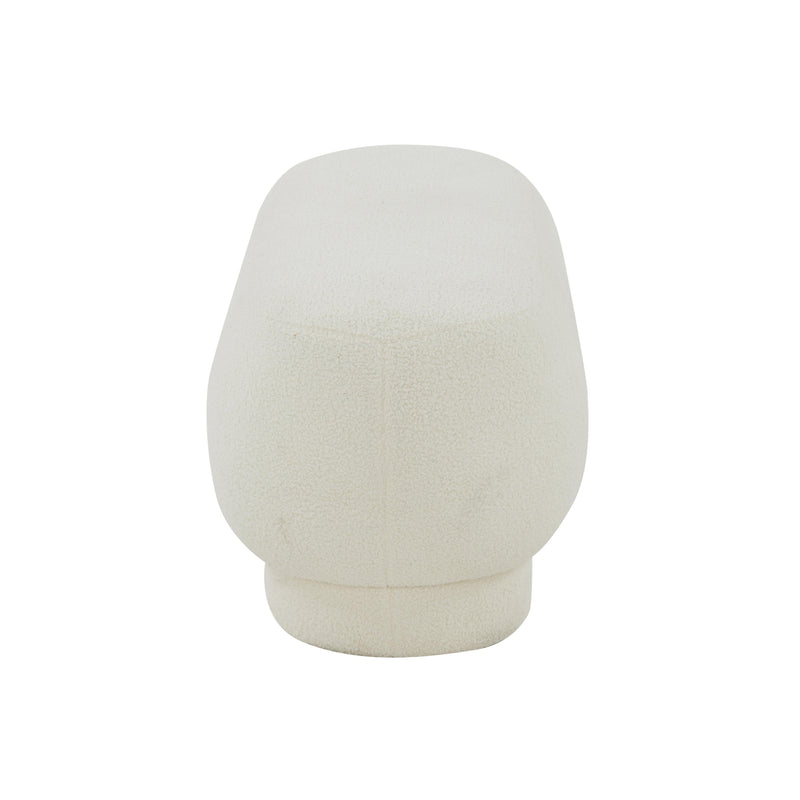 Mara Cream Vegan Shearling Ottoman