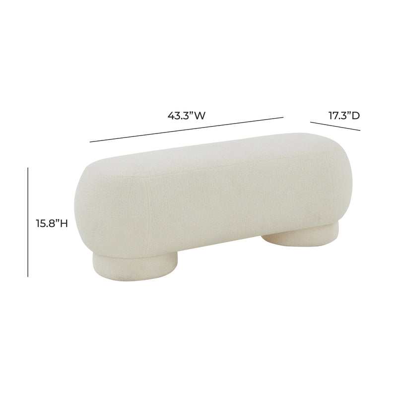 Mara Cream Vegan Shearling Ottoman